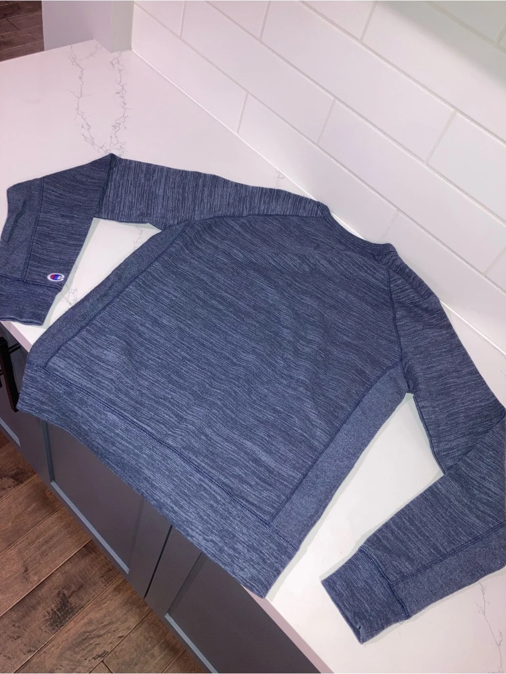 Champion Heather Navy Blue Crewneck Sweatshirt - size S - Picture 10 of 10